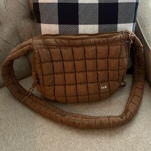 I&R Quilted Brown Crossbody Bag